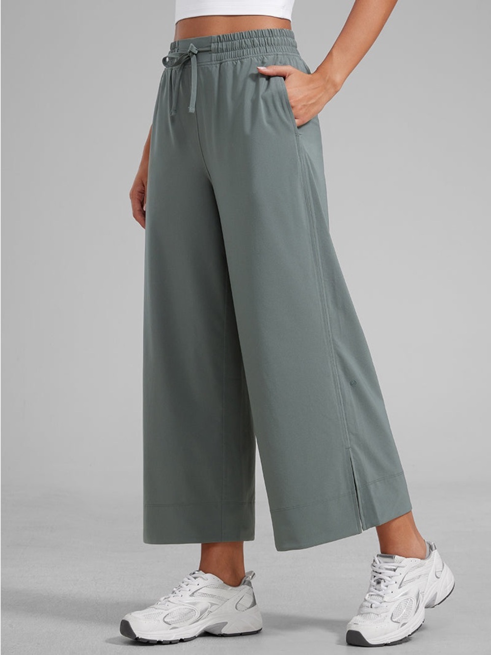 BESTSELLER Feathery-Fit Soft Pocket High Rise Pant 25'' in Gray Sage Size 8